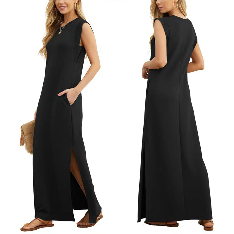 👗Dámské šaty pro volný čas bez pomačkání s rozděleným lemem✨